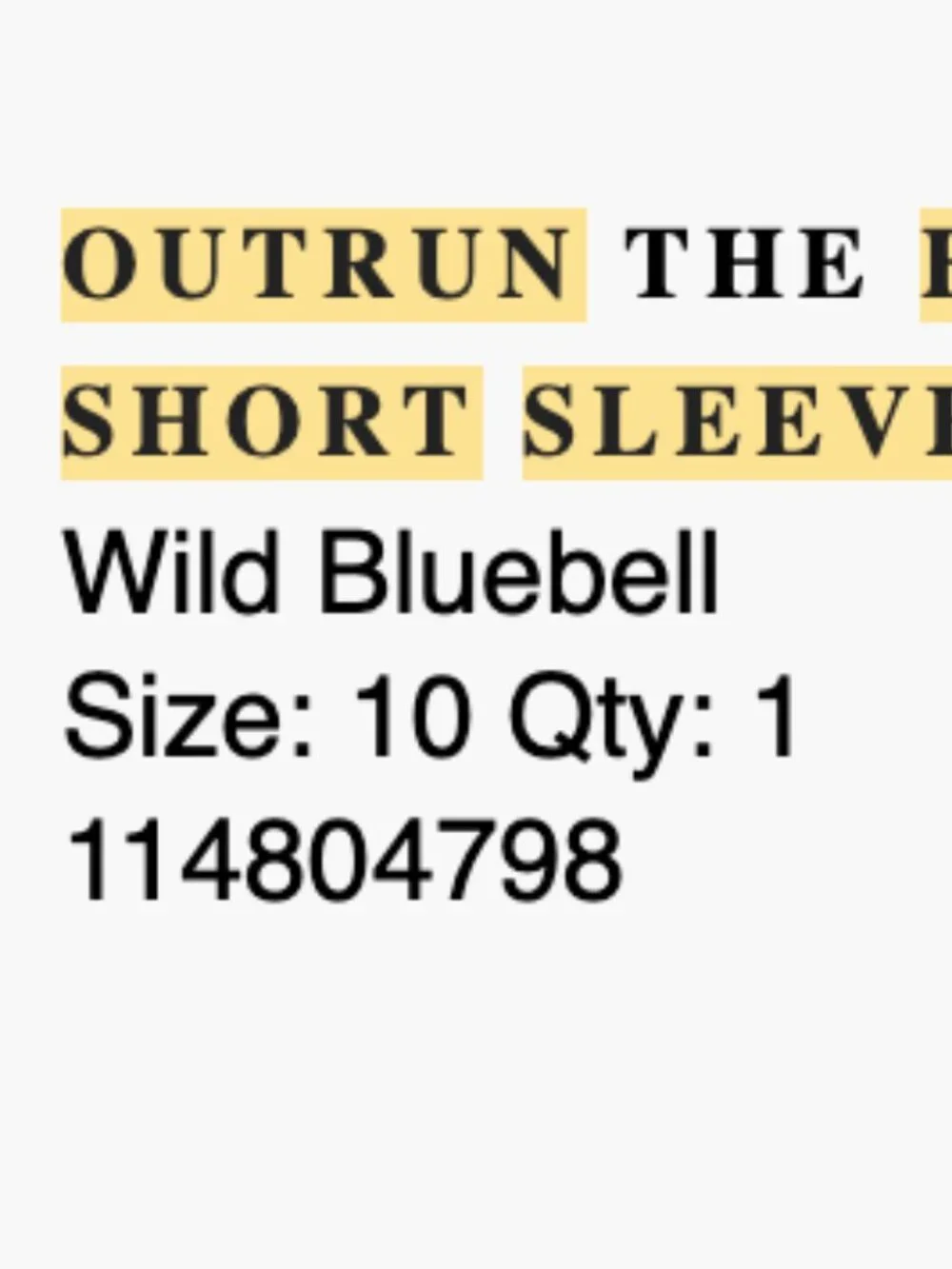 Lululemon Outrun the Heat Short Sleeve